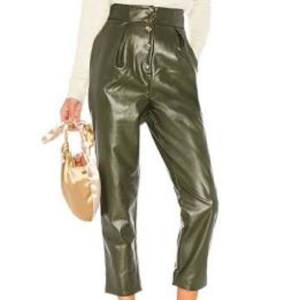 Majorelle High Waisted Faux Leather Pants Sz XS